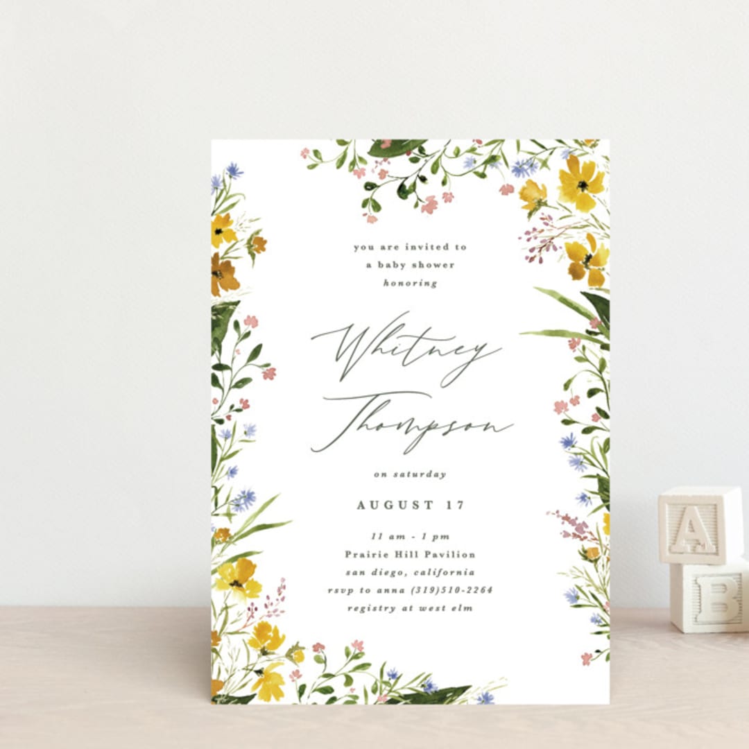 "Briar" - Baby Shower Invitations in Sunshine by Kate Ahn - Front