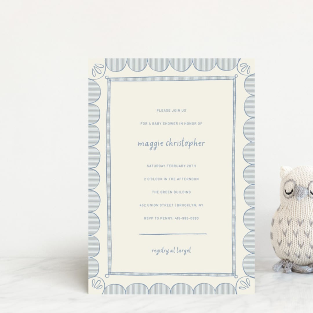 "Florence" - Baby Shower Invitations in Sky by Kelly Watkins - Front
