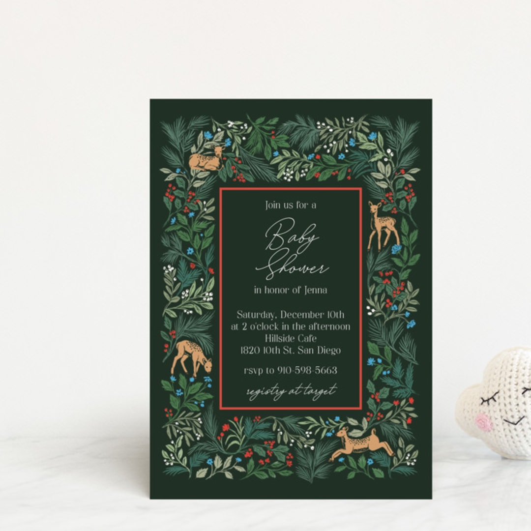 "Deer Forest" - Baby Shower Invitations in Forest by Elly - Front