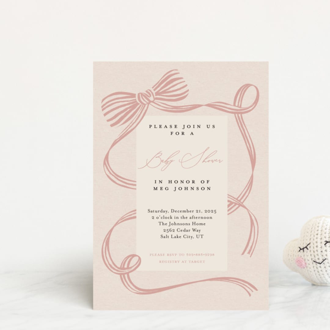 "Neddy" - Baby Shower Invitations in Petal by Carrie ONeal - Front