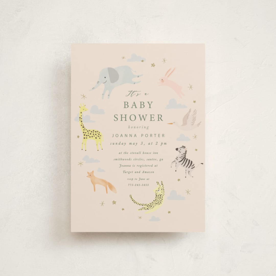 "Little Wild One" - Baby Shower Invitations in Sand by Hannah Williams - Front