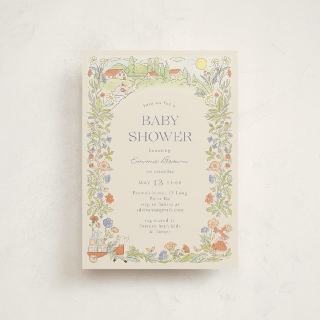 "Vintage magic town" - Baby Shower Invitations in Vanilla by Sabrin Deirani - Front