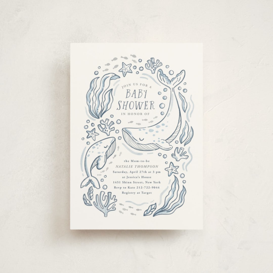 "Ocean Love" - Baby Shower Invitations in Ocean by Monika Torun - Front