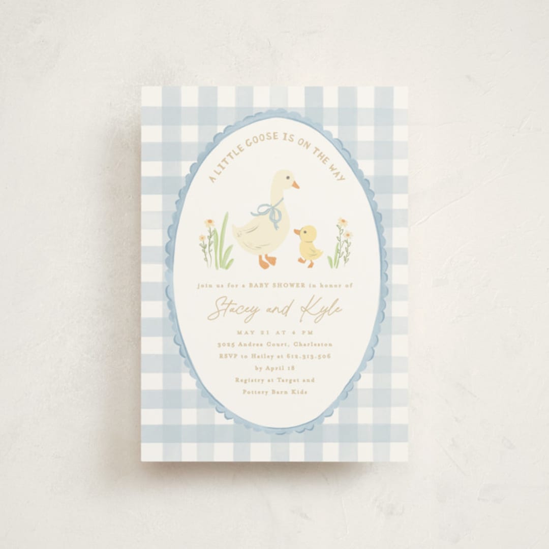 "Vintage goose" - Baby Shower Invitations in Sky by Creo Study - Front