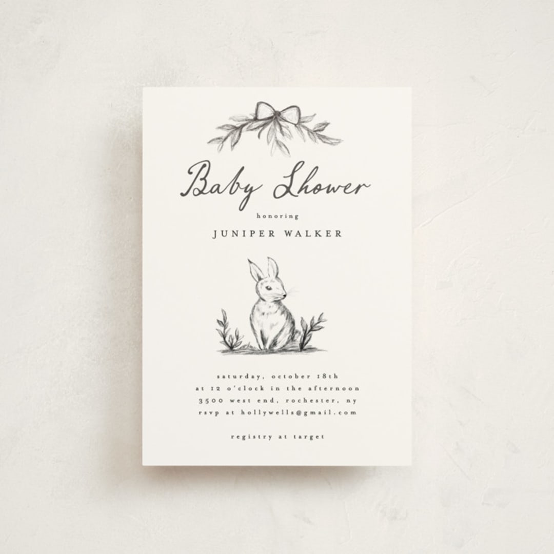 "Story time" - Baby Shower Invitations in Graphite by Maja Cunningham - Front