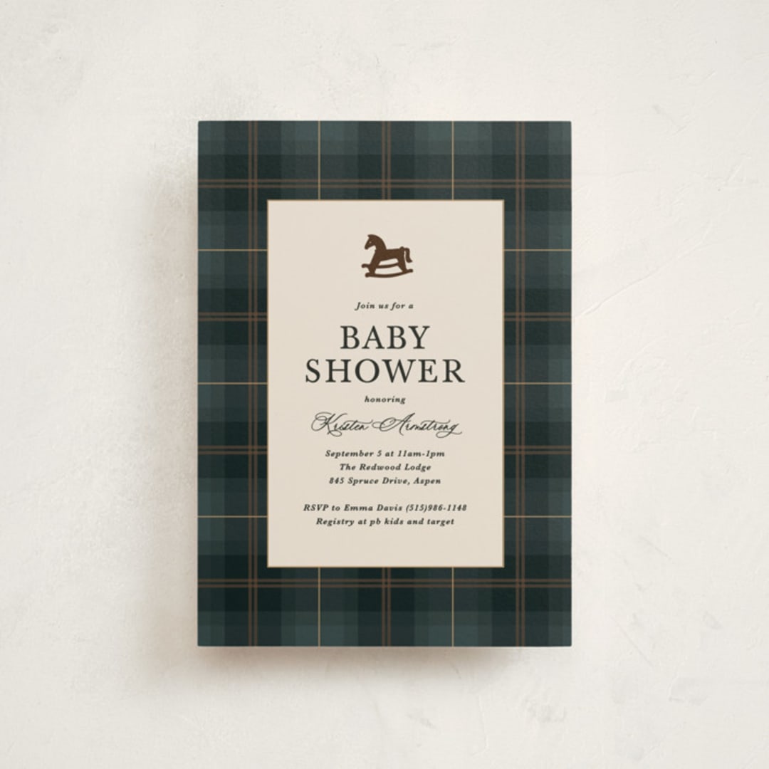 "Wesley" - Baby Shower Invitations in Juniper by Kate Ahn - Front