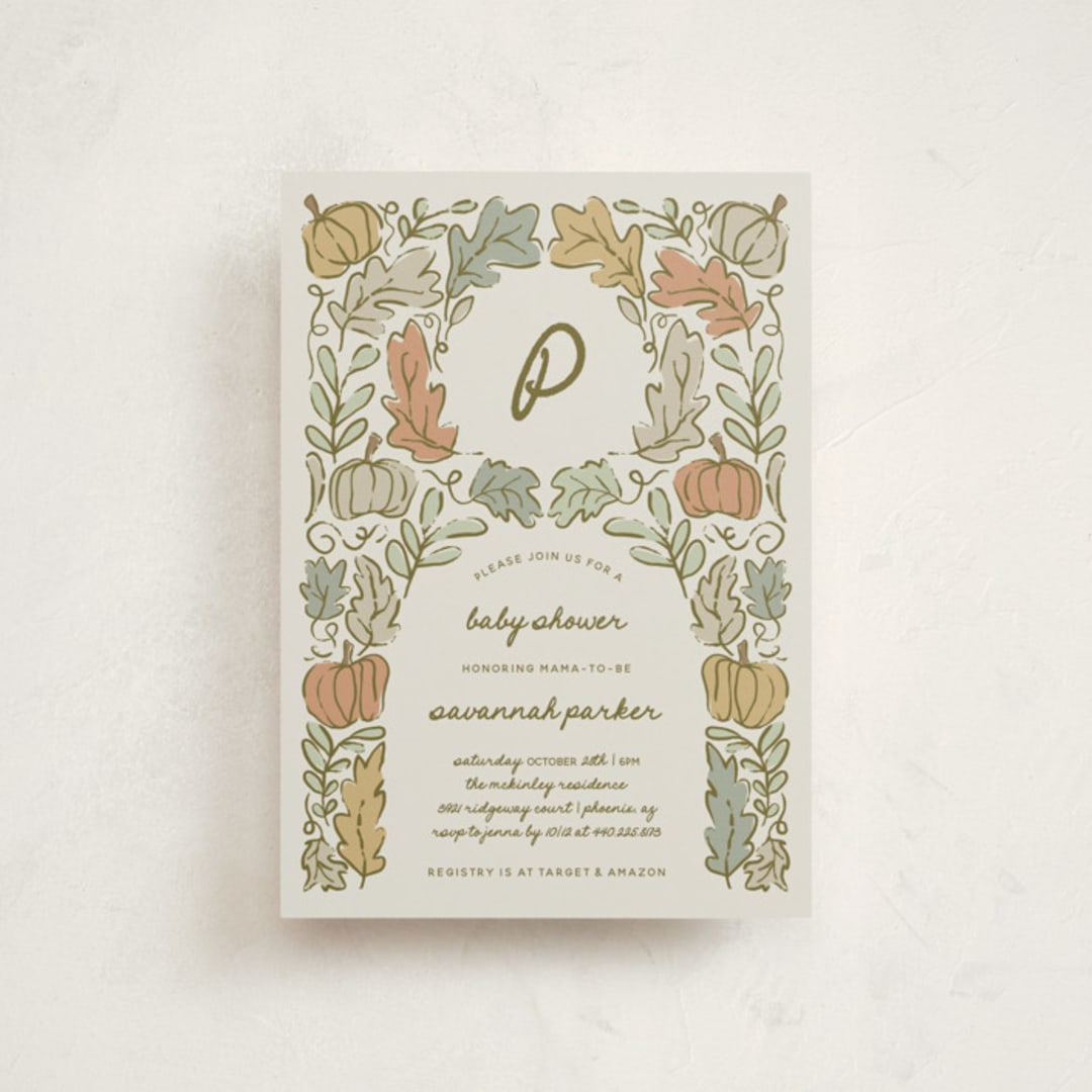 "Vintage Autumn" - Baby Shower Invitations in Natural by Kelly Watkins - Front