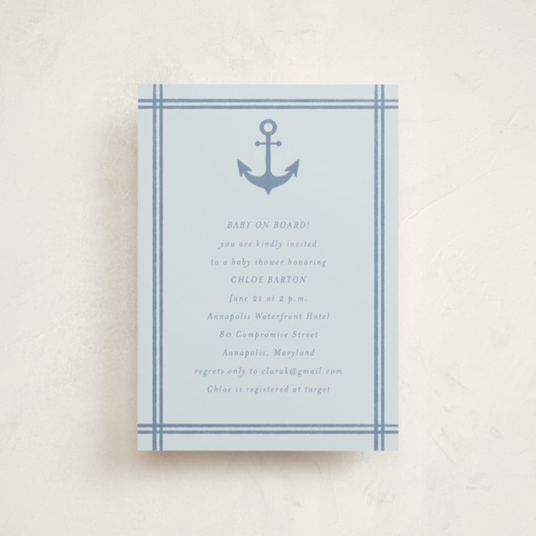 "Ahoy" - Baby Shower Invitations in Sea by Brynne Foster - Front