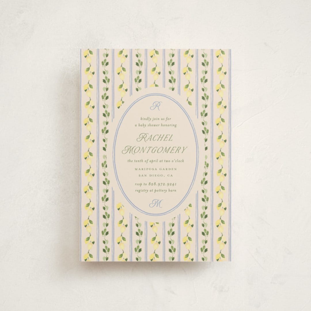 "Limoncello" - Baby Shower Invitations in Rome by Claudia Orengo - Front