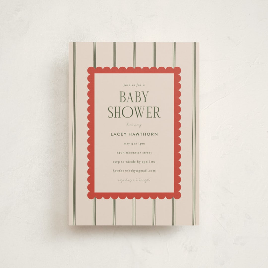 "Prep Room" - Baby Shower Invitations in Taupe by Ashlee Townsend - Front