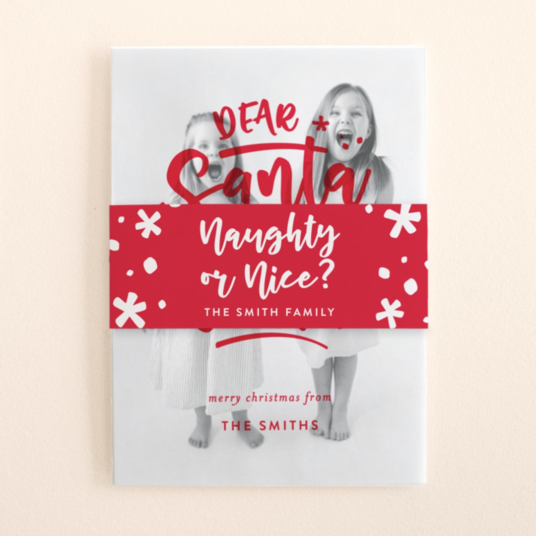 "Dear Santa" - Holiday Belly Bands in Cardinal by Michelle Poe - Assembled