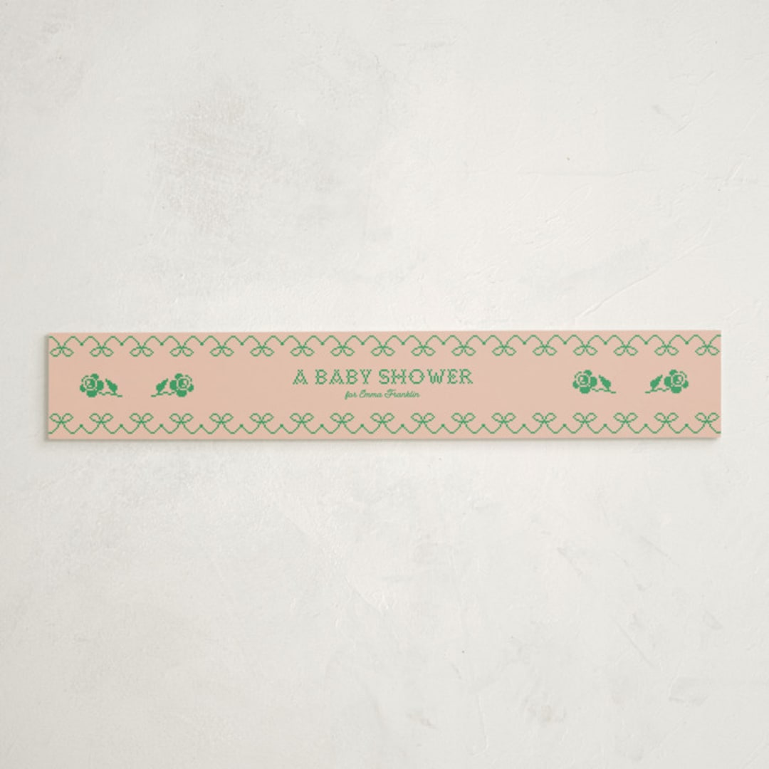 "Needlepoint" - Baby Shower Belly Bands in Grass by Claire - Front