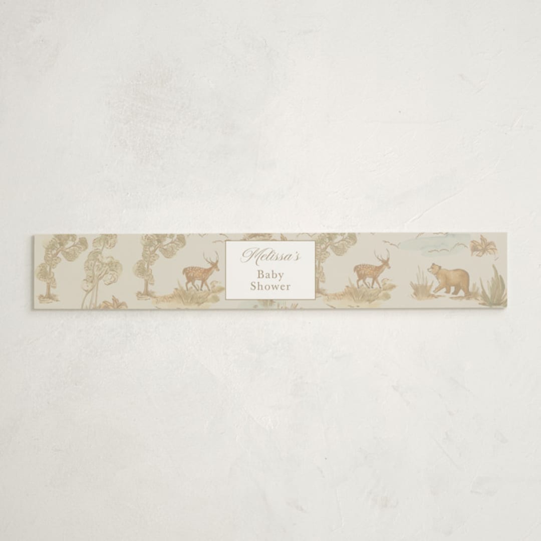 "Woodland Animals Toile" - Baby Shower Belly Bands in Bamboo by Teju Reval - Front