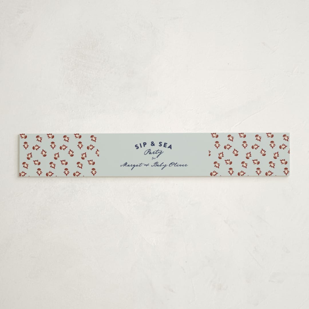 "Sip & Sea" - Baby Shower Belly Bands in Sea by Gwen Bedat - Front