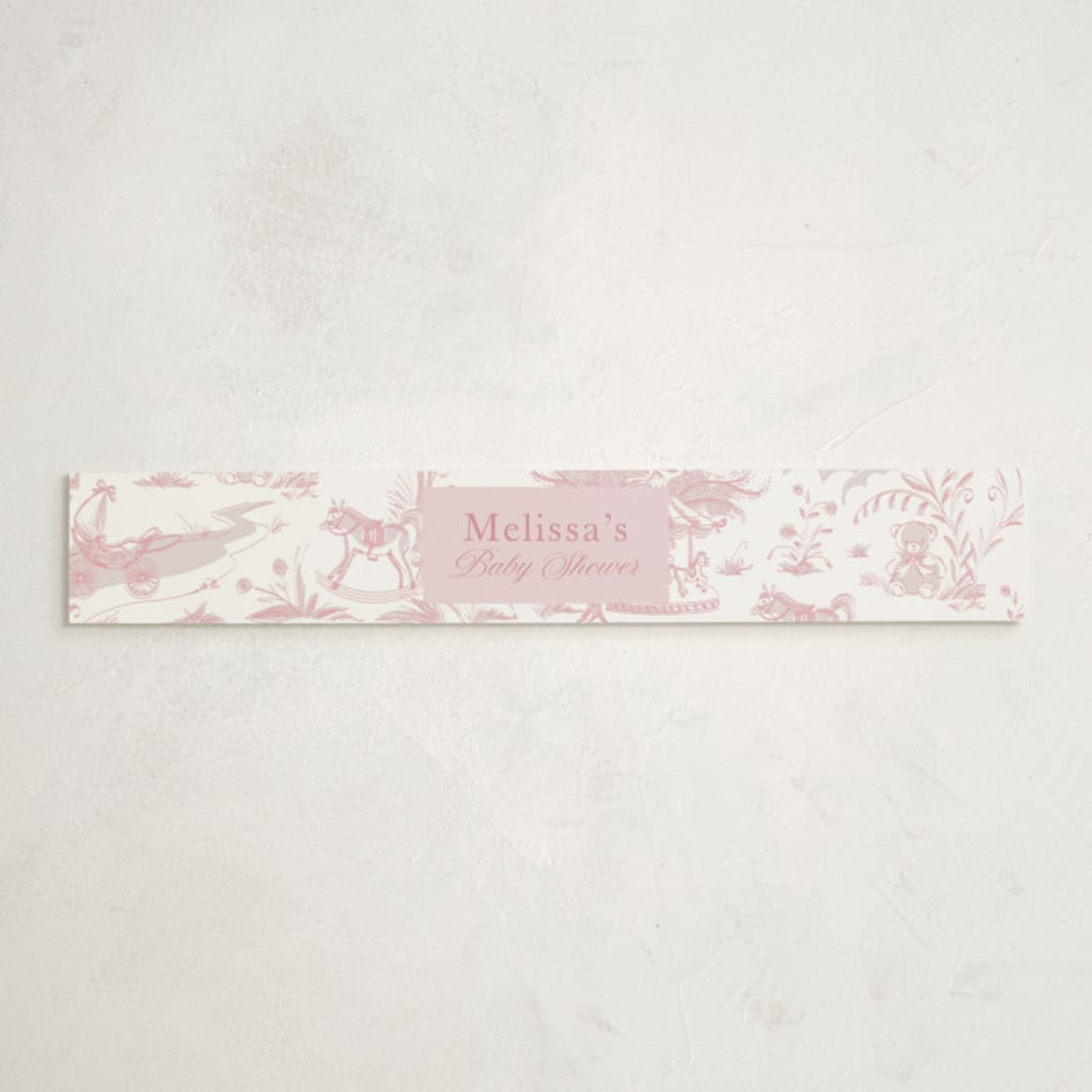 "Baby Toile" - Baby Shower Belly Bands in Blush by Teju Reval - Front