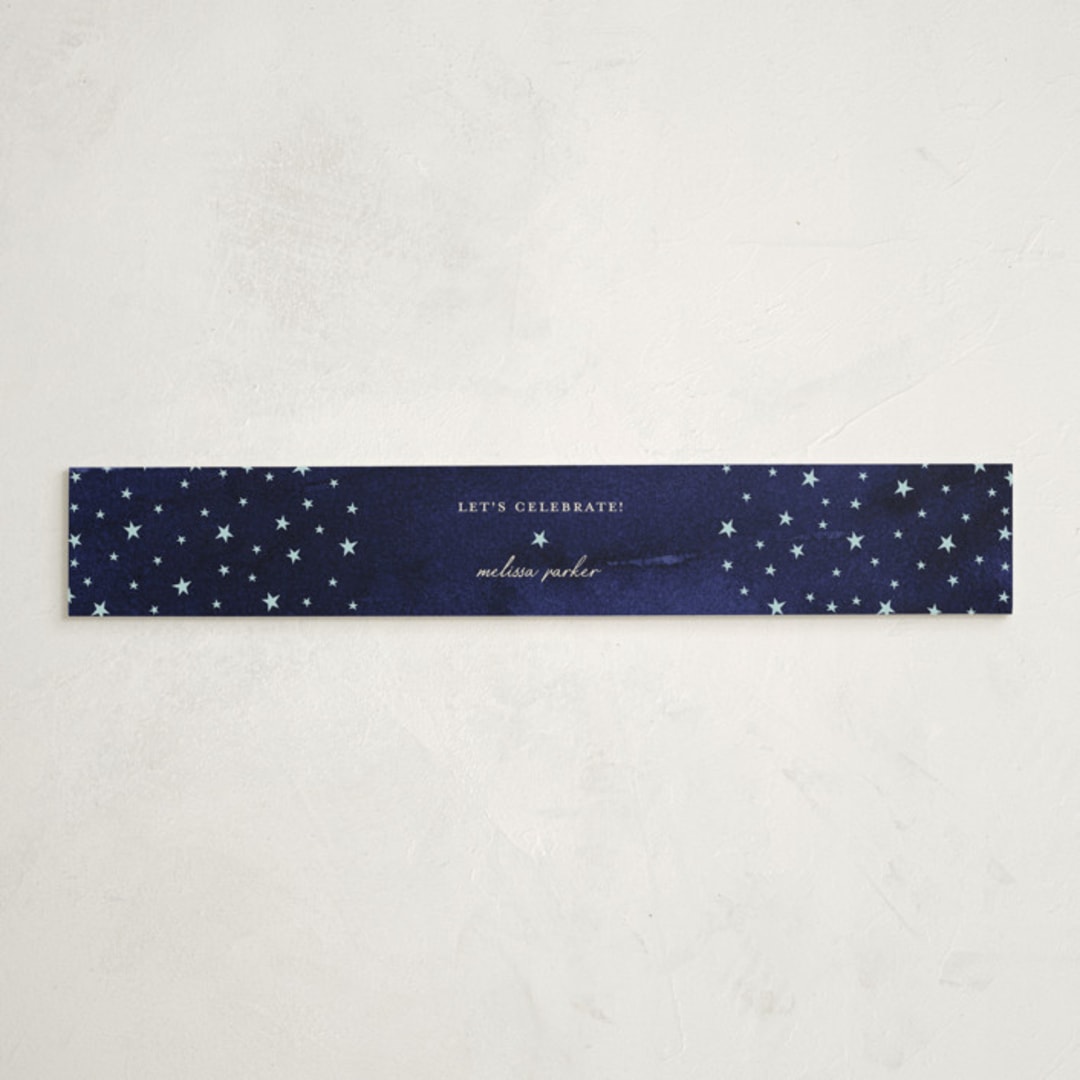 "Midnight Stars" - Baby Shower Belly Bands in Midnight by Ilene Guy - Front