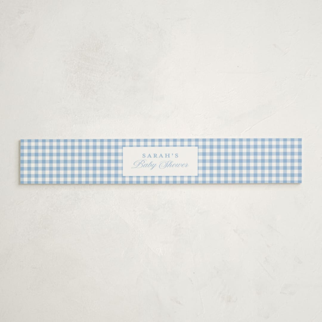 "Painted Bow" - Baby Shower Belly Bands in Sky by Teju Reval - Front