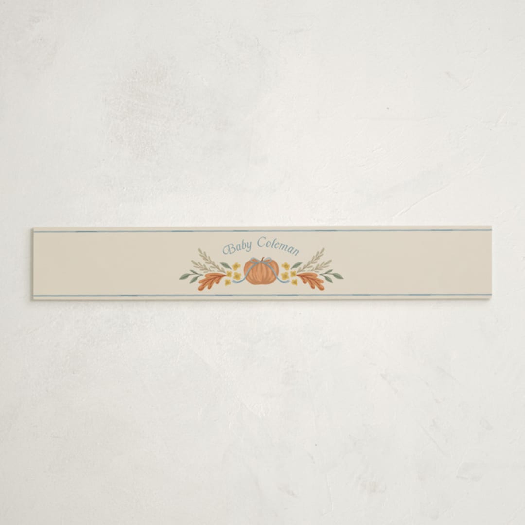 "Pumpkins + Bows" - Baby Shower Belly Bands in Cornflower by Laura Hankins - Front