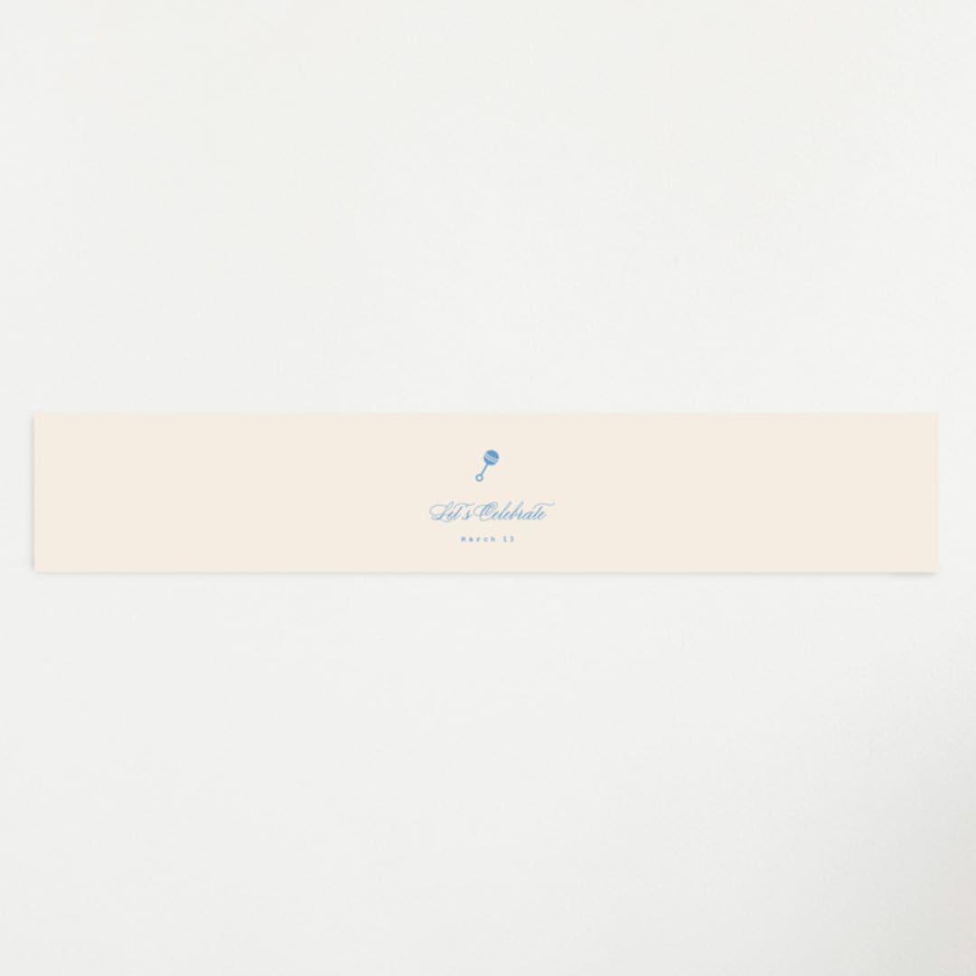 "Classic Start" - Baby Shower Belly Bands in Powder Blue by Carolyn MacLaren - Front