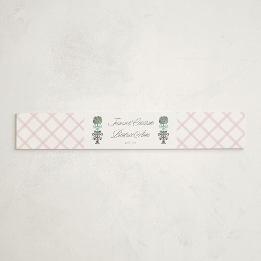 "Tiny Topiary" - Baby Shower Belly Bands in Aquamarine by Jackie Crawford - Front