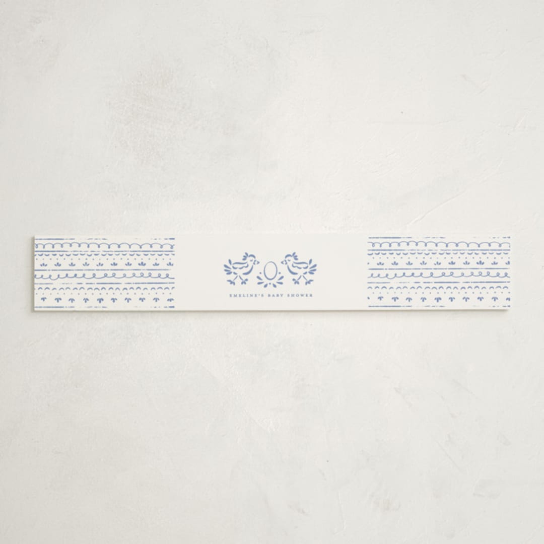 "Birdie" - Baby Shower Belly Bands in Bluebell by Gwen Bedat - Front