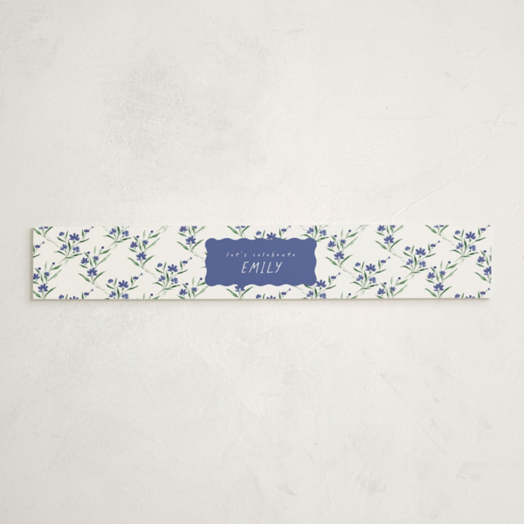 "Bonjour" - Baby Shower Belly Bands in Blueberry by Kate Ahn - Front