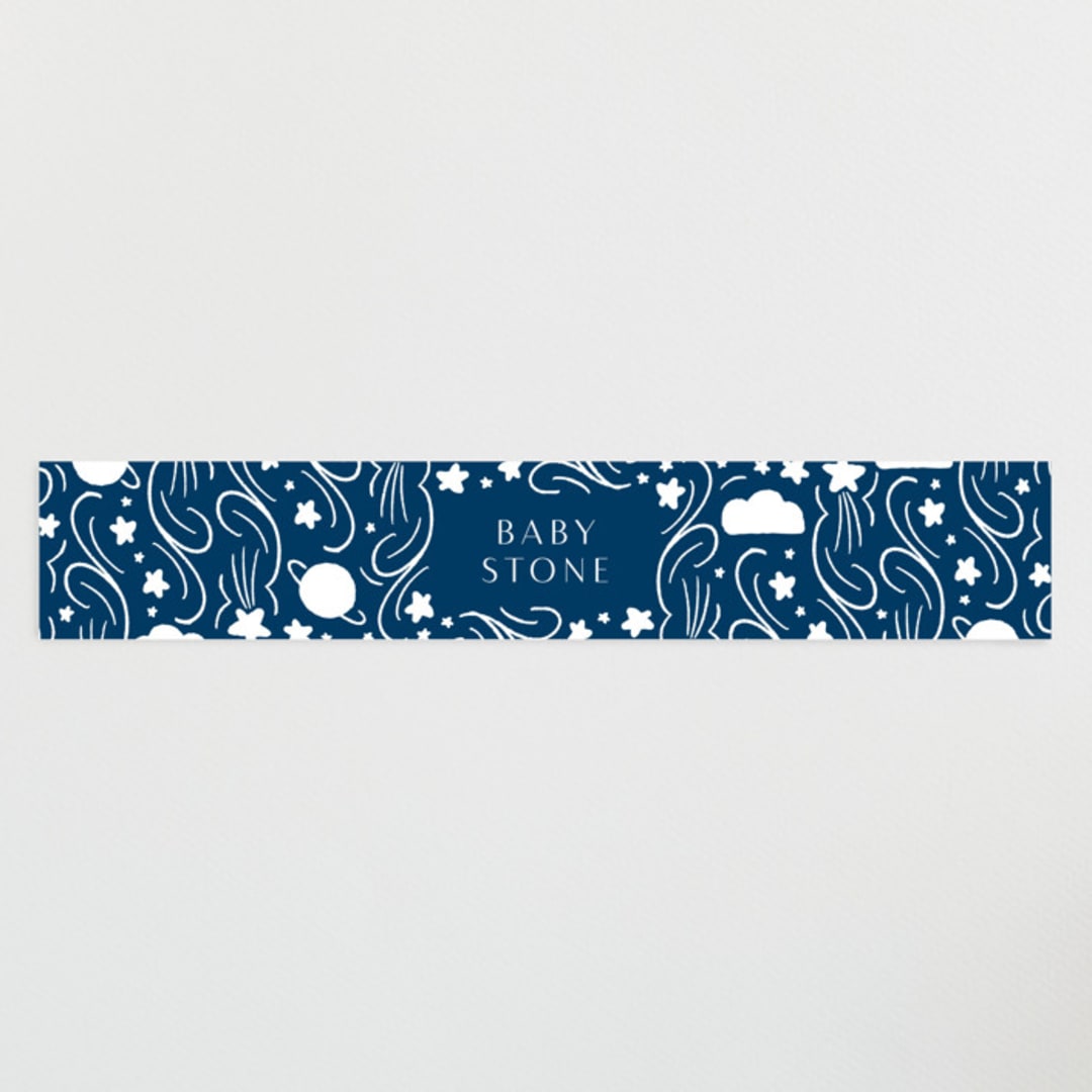 "Cloud Cover" - Baby Shower Belly Bands in Midnight by Lehan Veenker - Front