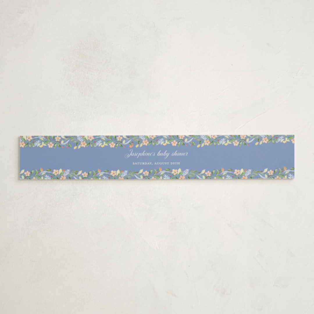 "Garden Ribbon" - Baby Shower Belly Bands in Bluebell by Sarah Knight - Front