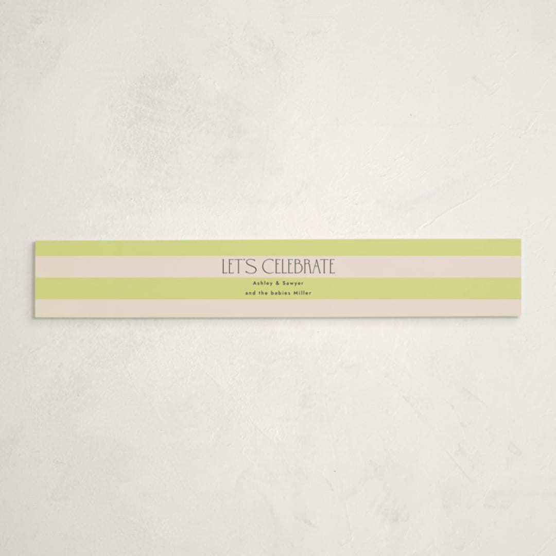 "two times" - Baby Shower Belly Bands in Lime by letterfix - Front