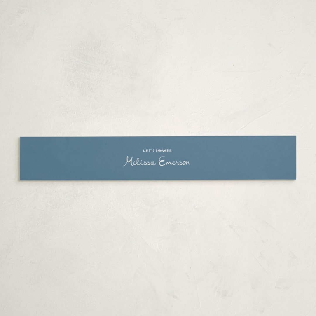 "Letter Box" - Baby Shower Belly Bands in Baby Blue by Claudia Orengo - Front