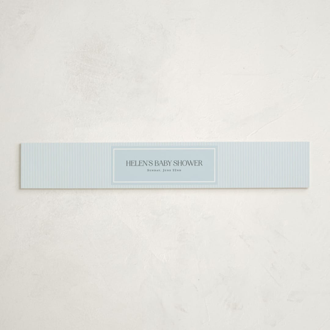 "Sweet Stripes" - Baby Shower Belly Bands in Sky Blue by Lucrecia Caporale - Front