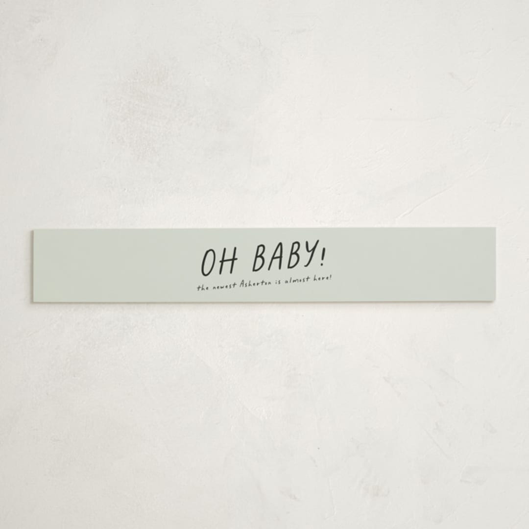 "Bring diapers" - Baby Shower Belly Bands in Mint by Lea Delaveris - Front