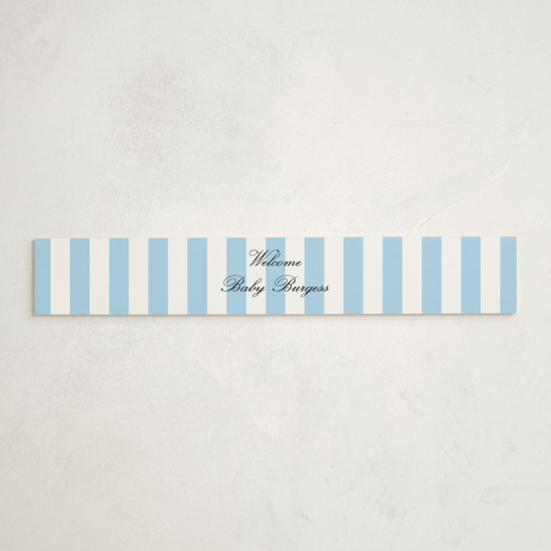 "Sweetly Scalloped" - Baby Shower Belly Bands in Sky by Catherine Culvenor - Front