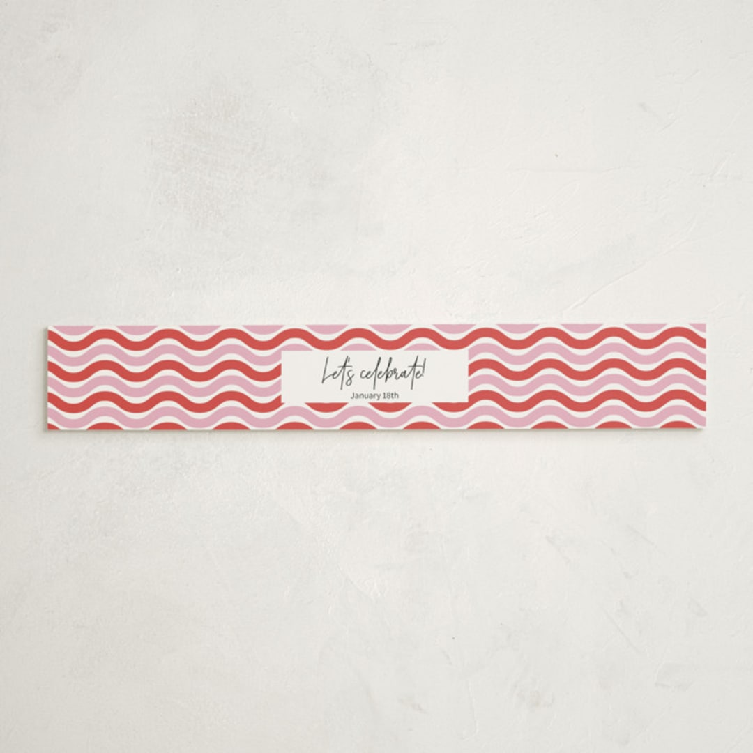 "Wavy Frame Fun" - Baby Shower Belly Bands in Watermelon by Ro Pacifico - Front