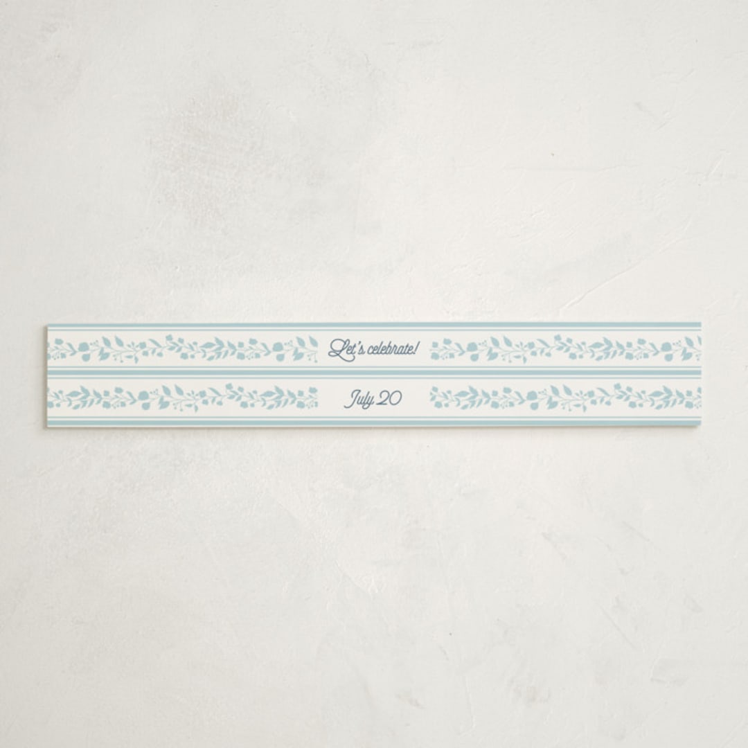 "Vintage Stripe" - Baby Shower Belly Bands in Powder Blue by Anna Black - Front