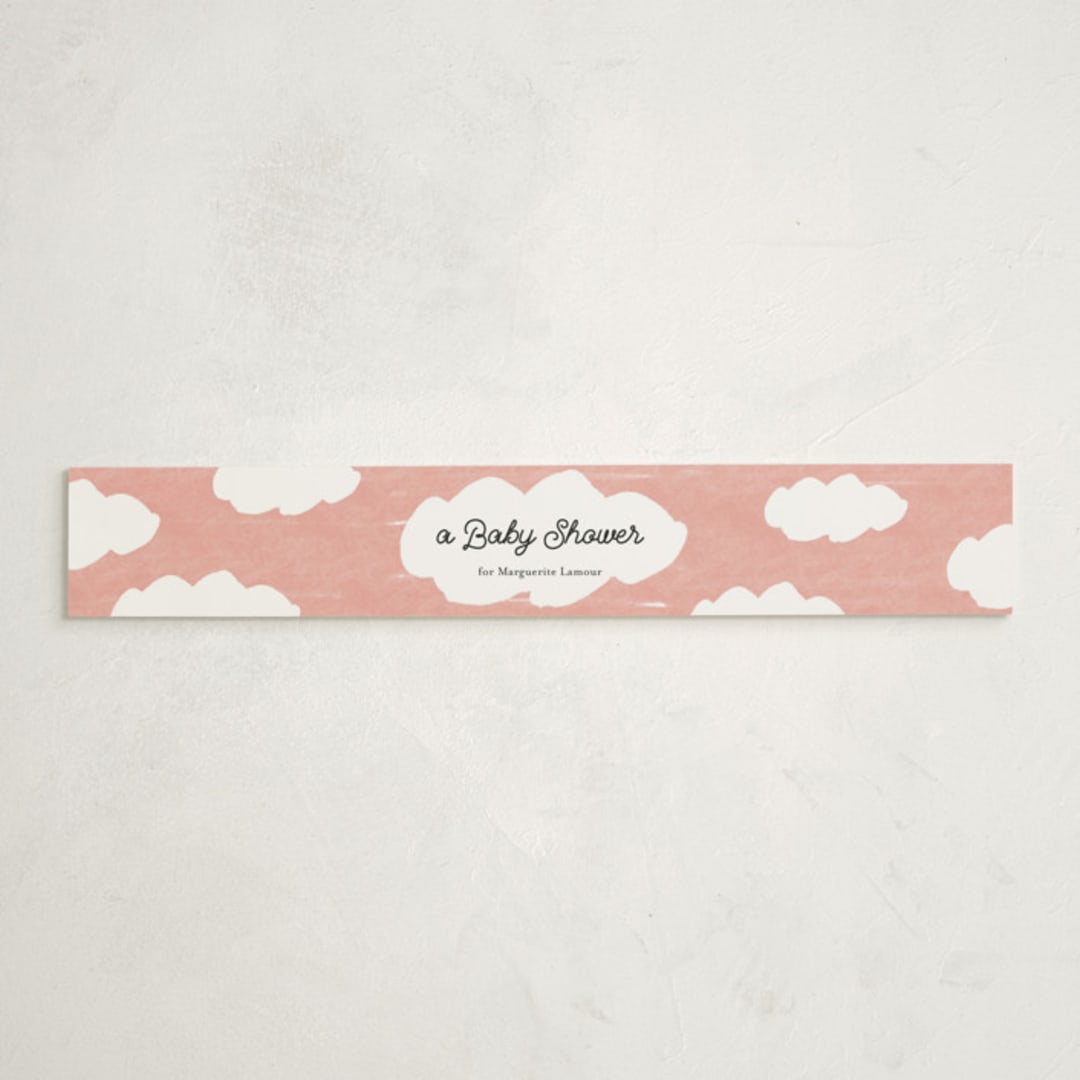 "Little Stork" - Baby Shower Belly Bands in Blush by Ani Somi - Front