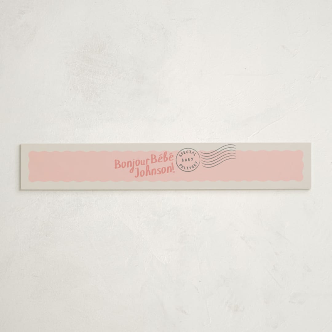 "Paris Postcard" - Baby Shower Belly Bands in Petal by Karidy Walker - Front