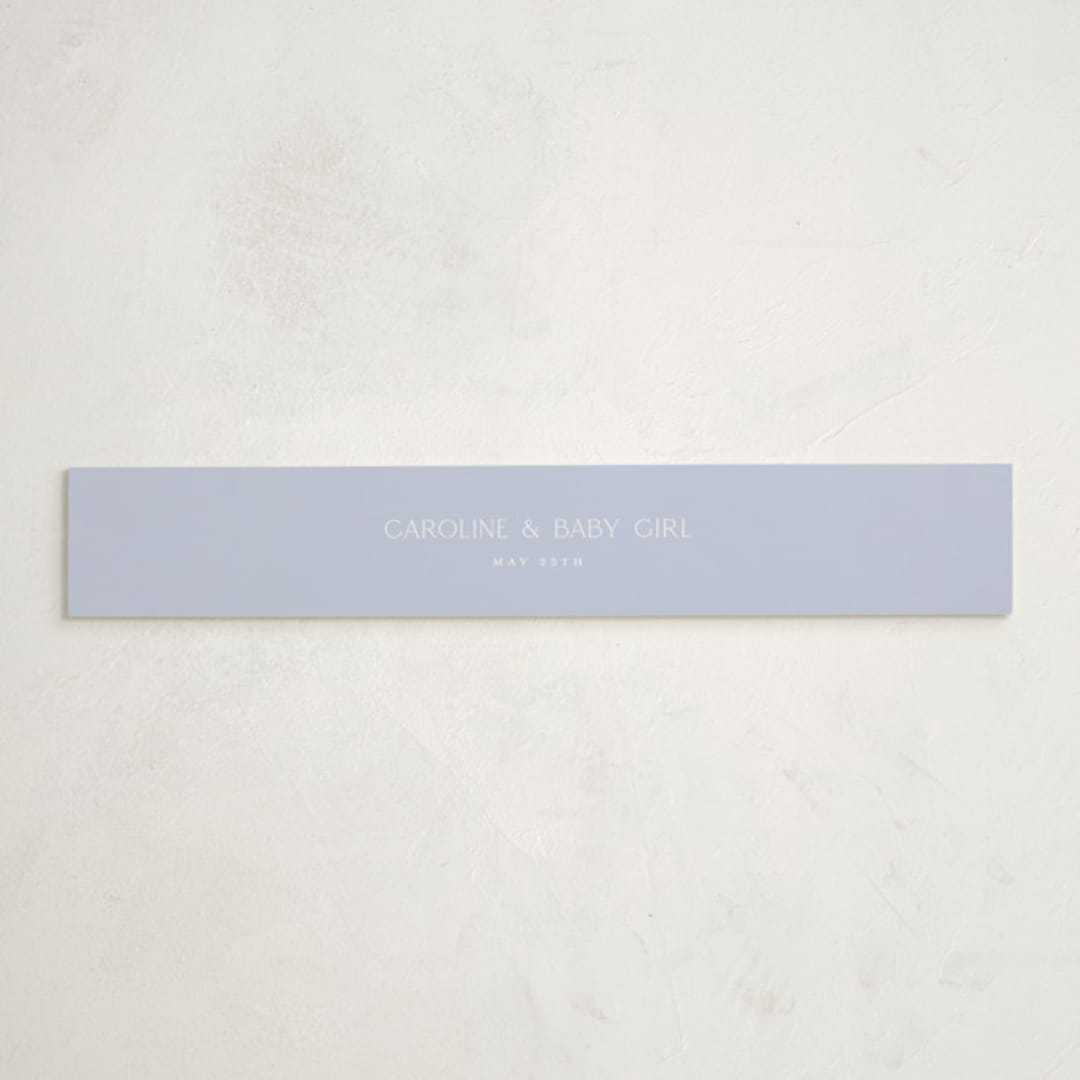 "Bitty Bouquet" - Baby Shower Belly Bands in Periwinkle by Paper Raven Co. - Front