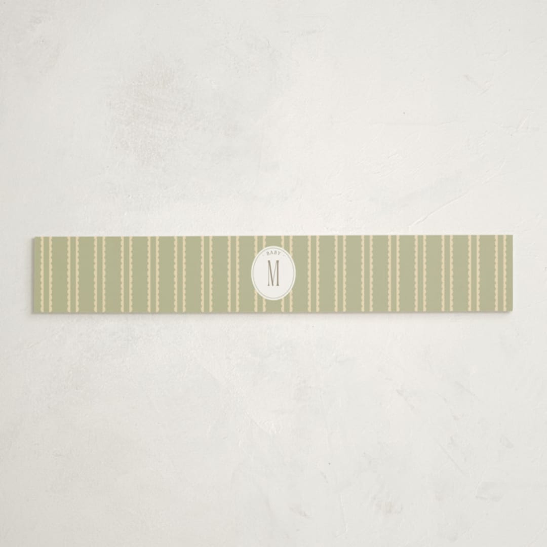 "Ribbon Toss" - Baby Shower Belly Bands in Lemon by Robert and Stella - Front