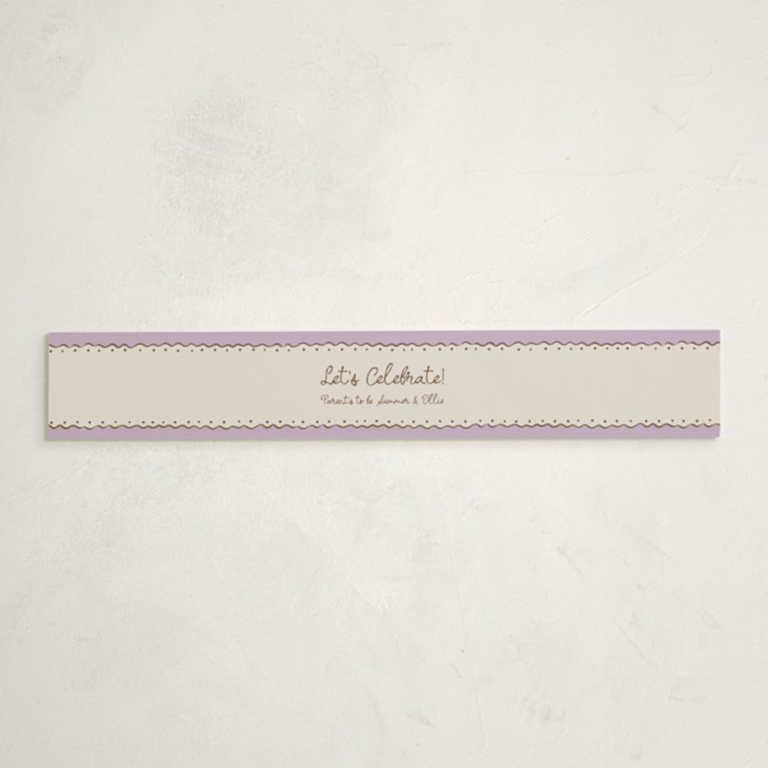 "Sugar" - Baby Shower Belly Bands in Lavender by Pati Cascino - Front