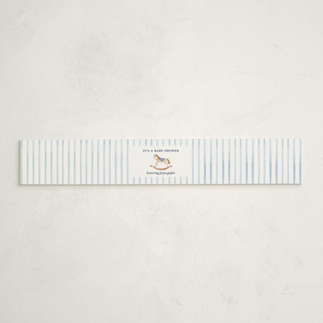 "Pinstripe" - Baby Shower Belly Bands in Cloud by Sarah Knight - Front