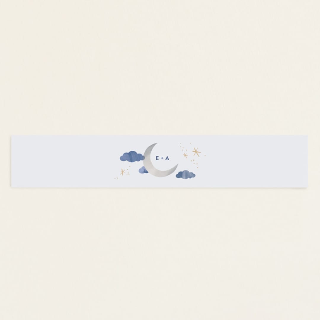 "Moon and Back Cloudy Sky" - Baby Shower Belly Bands in Caribbean by Alethea and Ruth - Front