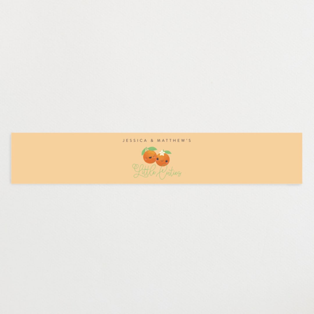"Two Little Cute" - Baby Shower Belly Bands in Pumpkin by Itsy Belle Studio - Front