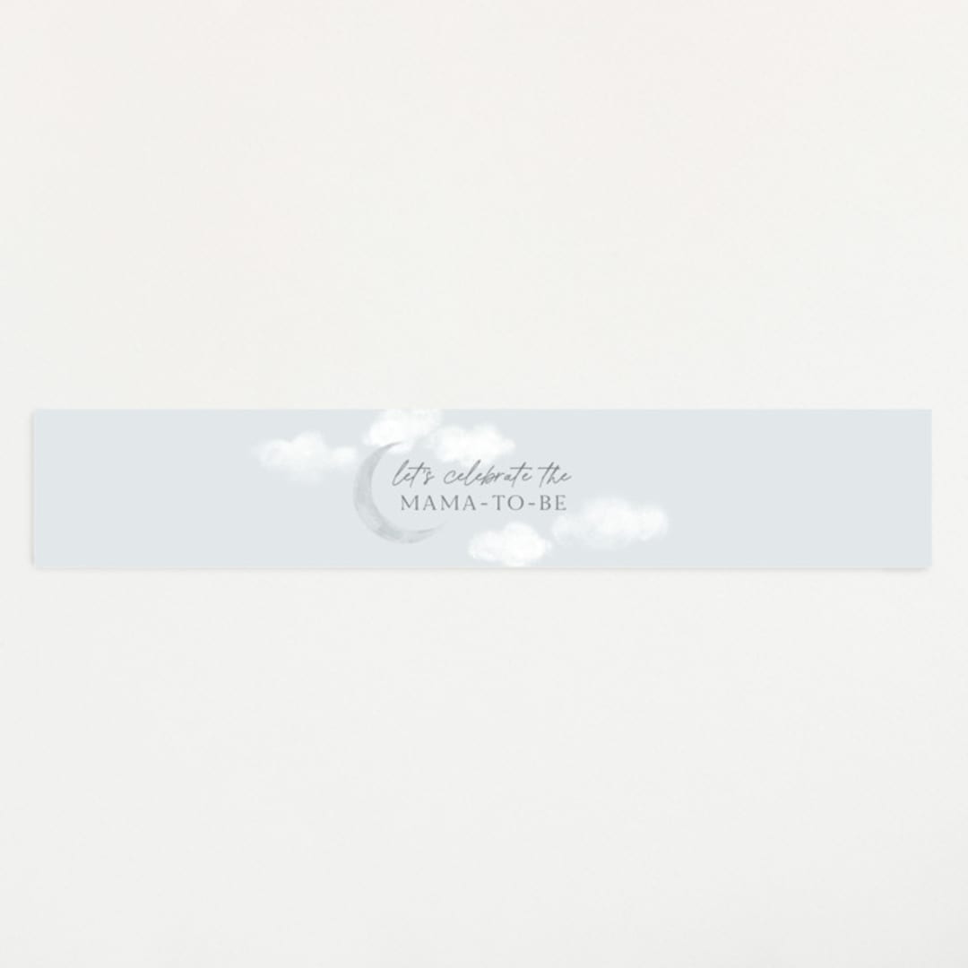 "Moondust" - Baby Shower Belly Bands in Cloud by Everett Paper Goods - Front