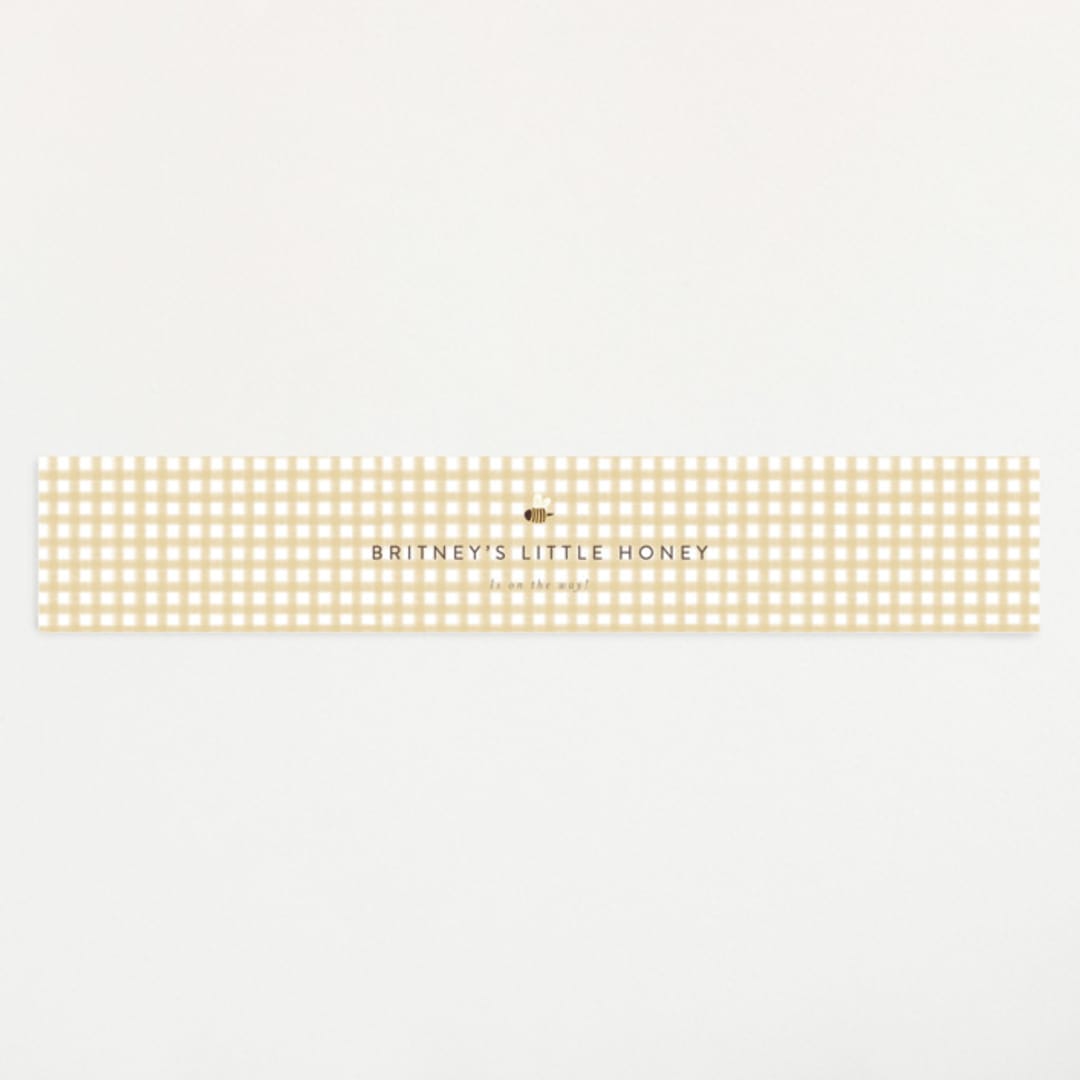 "Little Honey" - Baby Shower Belly Bands in Greige by Itsy Belle Studio - Front