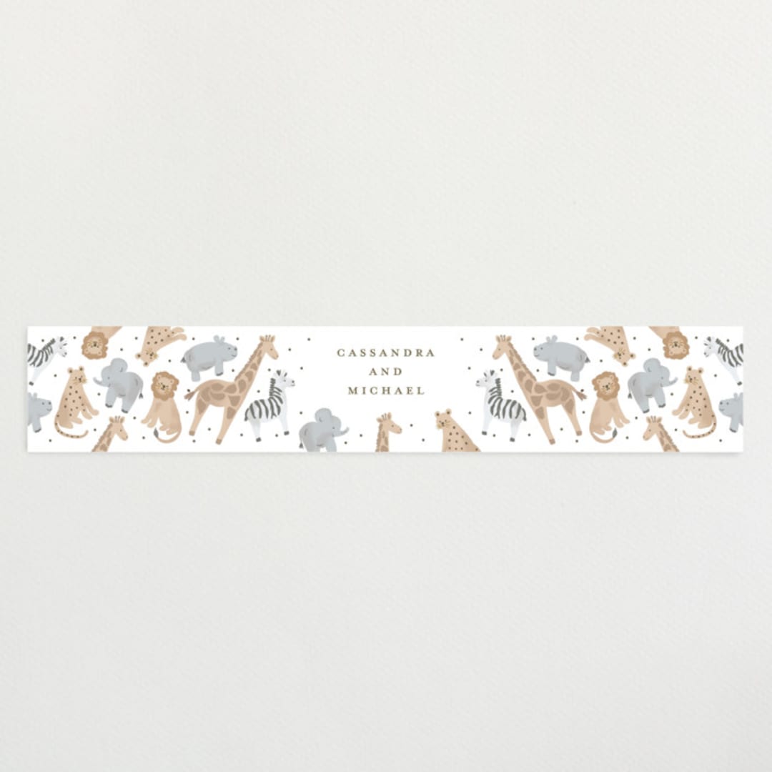 "Little Animal World" - Baby Shower Belly Bands in Air by Jennifer Holbrook - Front