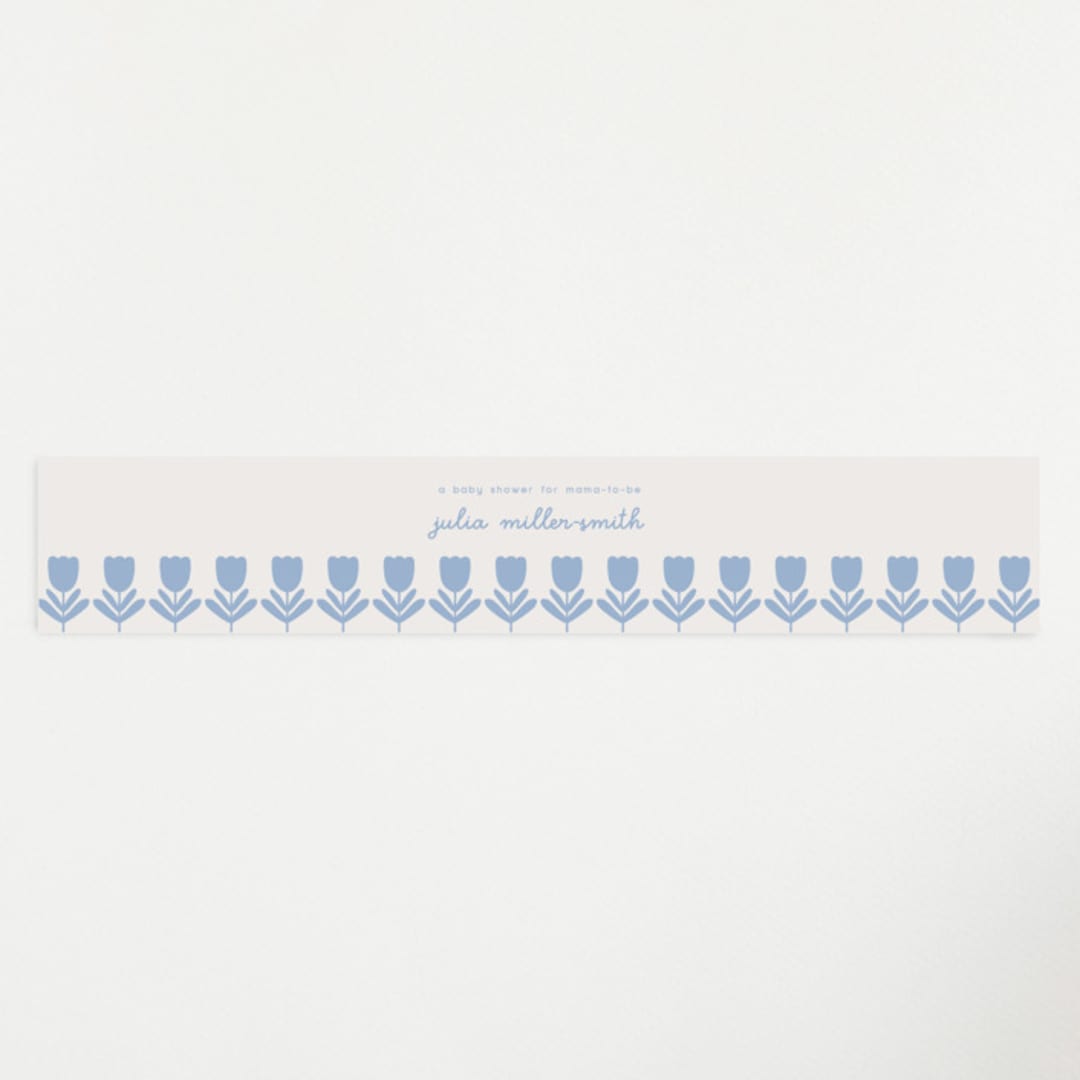 "Tulips" - Baby Shower Belly Bands in Sky by Kelly Watkins - Front