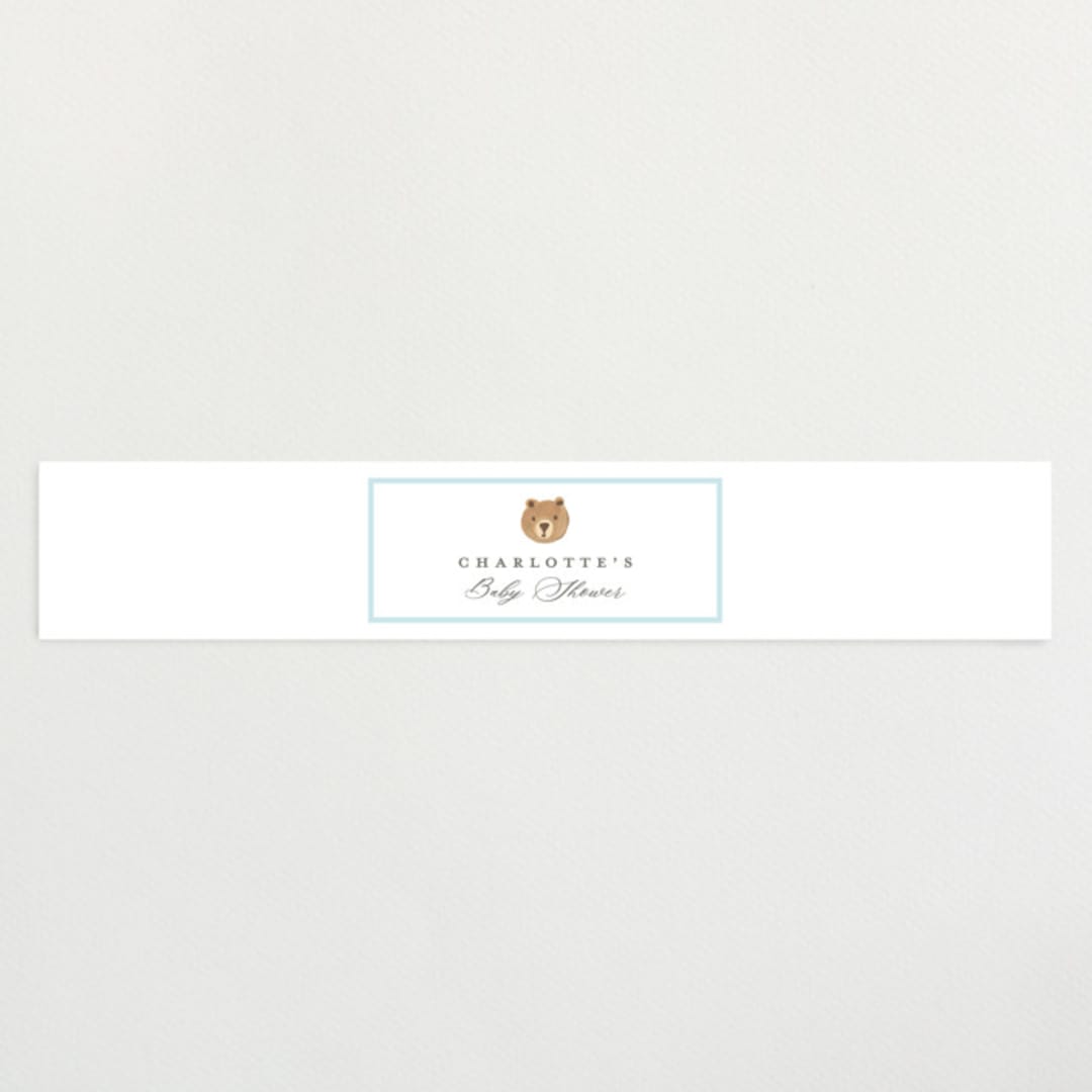 "Hot Air Balloon Bear" - Baby Shower Belly Bands in Blue Berry by Teju Reval - Front
