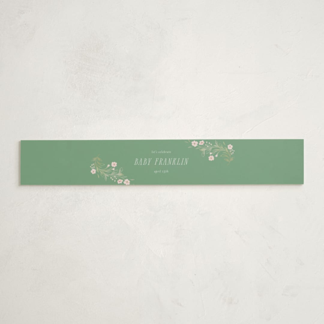 "Dainty Garden" - Baby Shower Belly Bands in Blush by Paper Raven Co. - Front