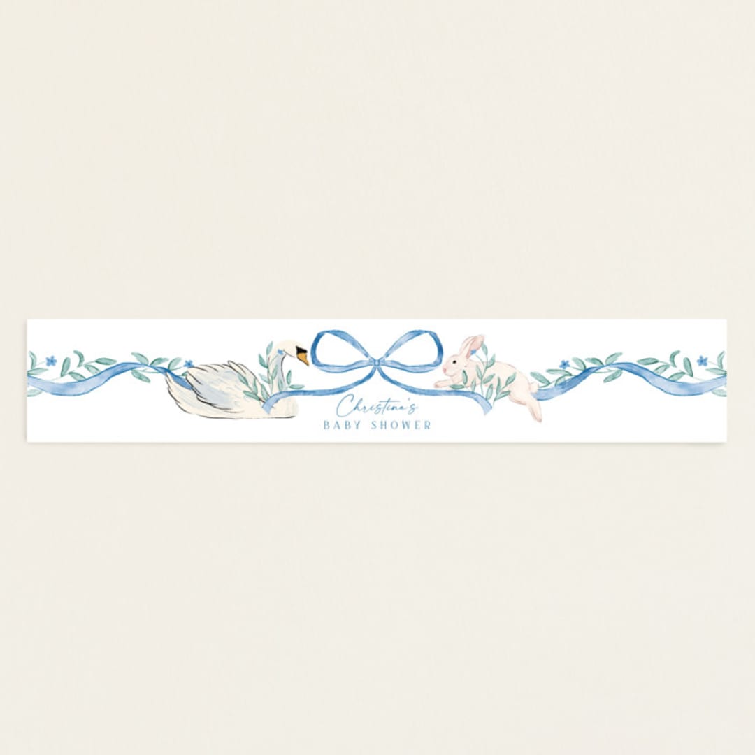 "Ribbon Garden" - Baby Shower Belly Bands in Blueberry by Elly - Front